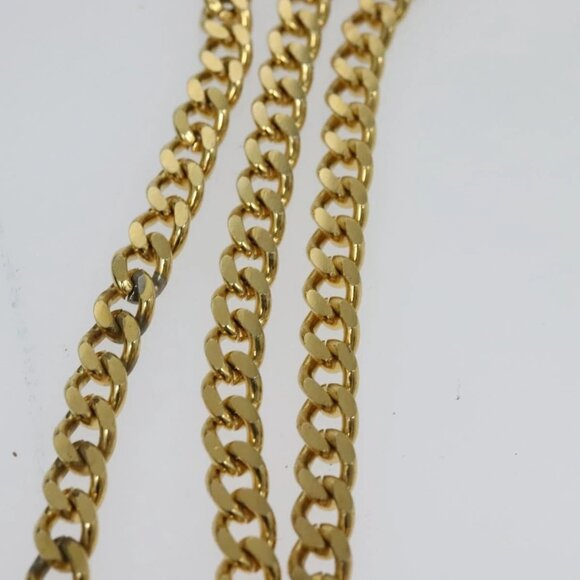 Christian Dior Trotter Canvas Chain Shoulder Bag Navy Gold Auth 125985 - Picture 9 of 16